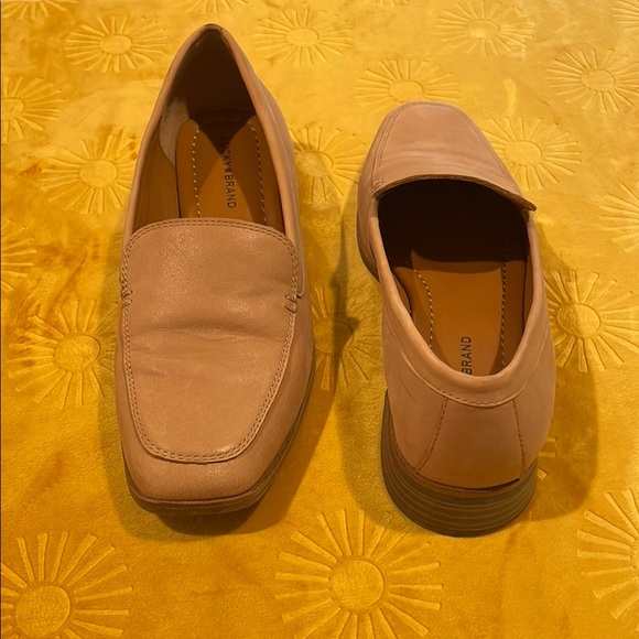 Lucky Brand Tan Leather Loafers Square Toe Stacked Heel - Picture 5 of 9